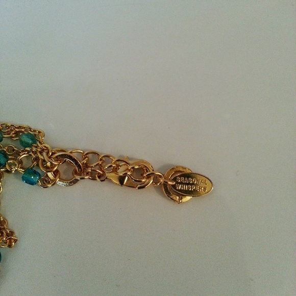 Seasonal Whispers Teal/Goldtone Necklace Set - Picture 3 of 8